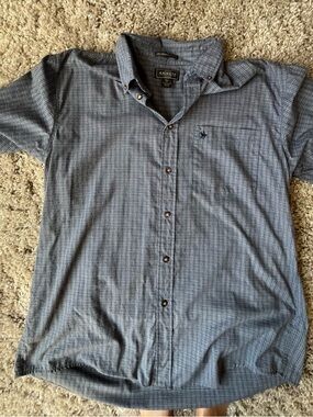 Knights Apparel Blue Plaid Short-Sleeve Button Down Shirt